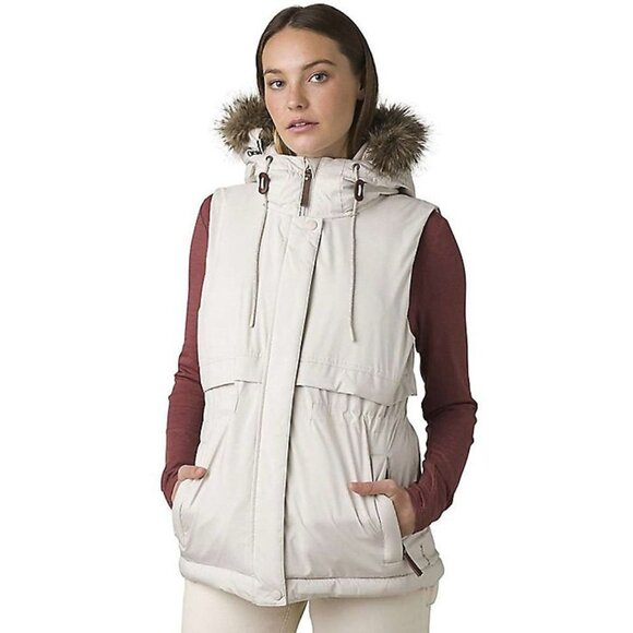 NWT Prana Women's Banajaara Vest Size Small cream brown - Picture 1 of 10
